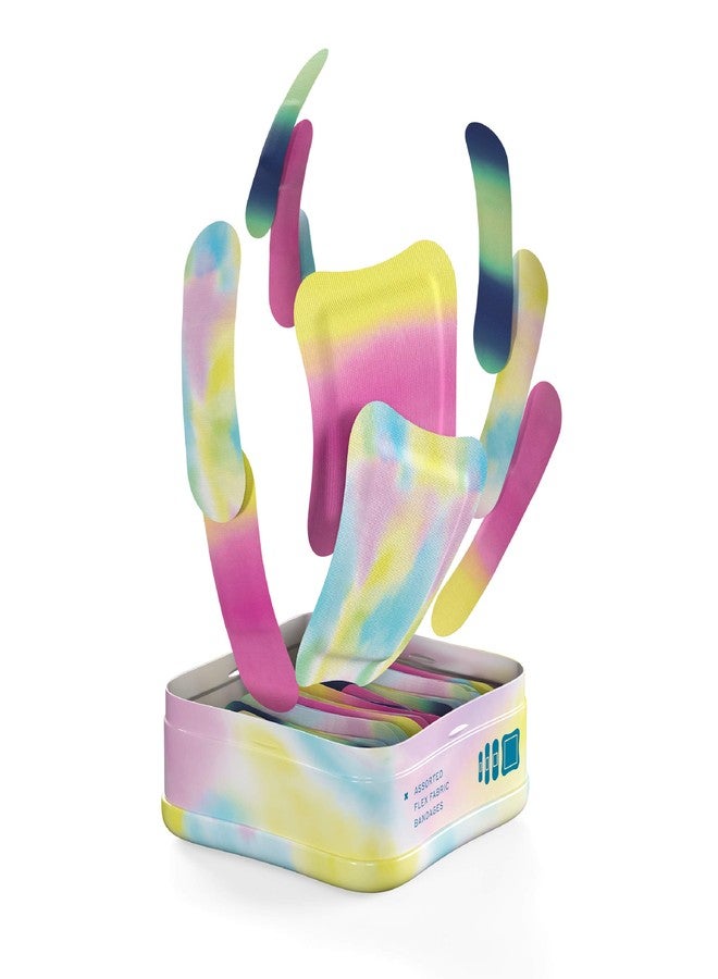 Welly لصقات ويللي | شارات الشجاعة من القماش المرن اللاصق | أشكال متنوعة للجروح والخدوش والإصابات الطفيفة | علبة إسعافات أولية ملونة وممتعة | أنماط صبغ ملونة - 48 قطعة - Image 3