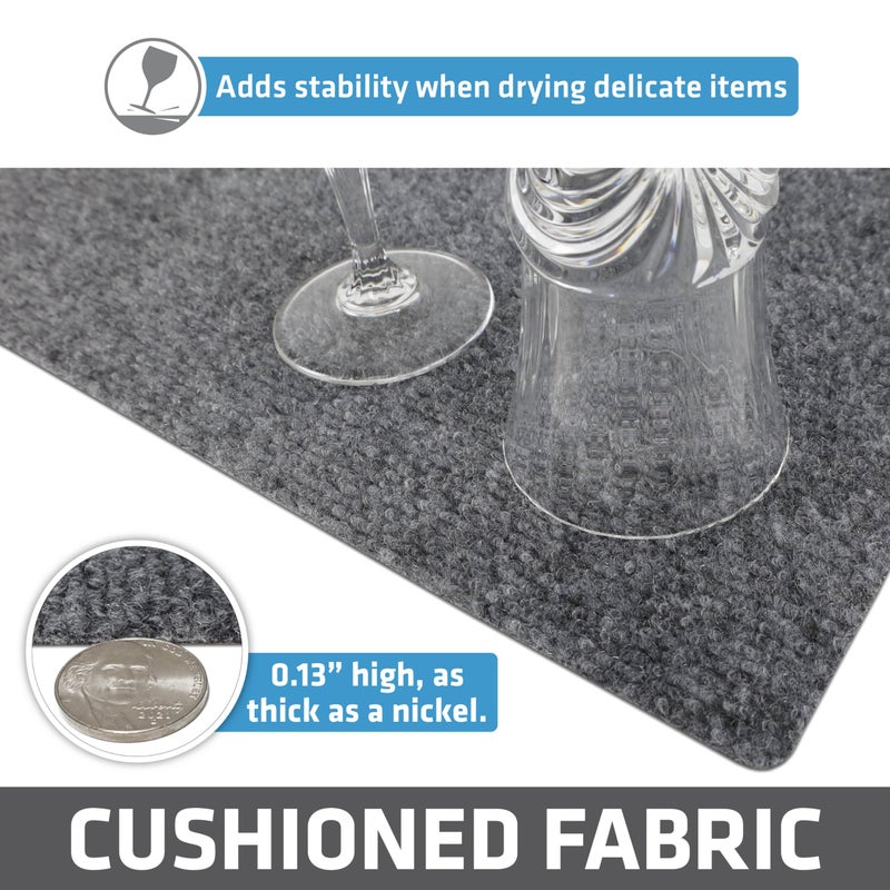 Drymate Premium Luxury Shelf & Drawer Liner, Thick Cushioned Fabric, Non-Adhesive, Absorbent, Waterproof, Slip-Resistant, Liners for Kitchen Cabinets (USA Made)(11â€x36â€)(2-Pack)(Light Grey Ridged) - Image 4