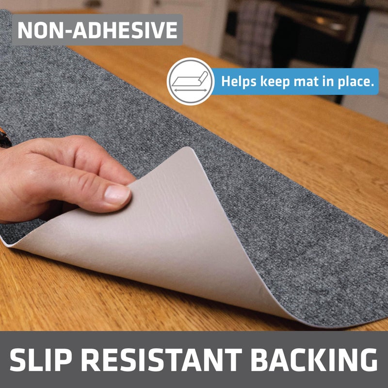 Drymate Premium Luxury Shelf & Drawer Liner, Thick Cushioned Fabric, Non-Adhesive, Absorbent, Waterproof, Slip-Resistant, Liners for Kitchen Cabinets (USA Made)(11â€x36â€)(2-Pack)(Light Grey Ridged) - Image 2