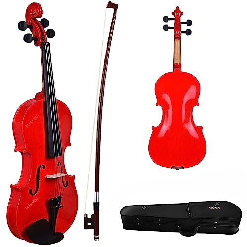 DOMENICO Handcrafted Solid Wood Acoustic Violin with Carrying Case,Rosin, Bow (4/4) - Image 1