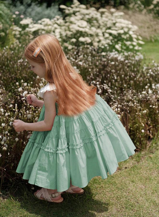 Take Two Girls Contrast Trim Sleeveless Tiered Dress - Image 3