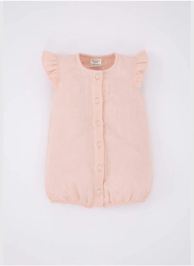 ديفاكتو BabyGirl Button Neck Knitted Overalls