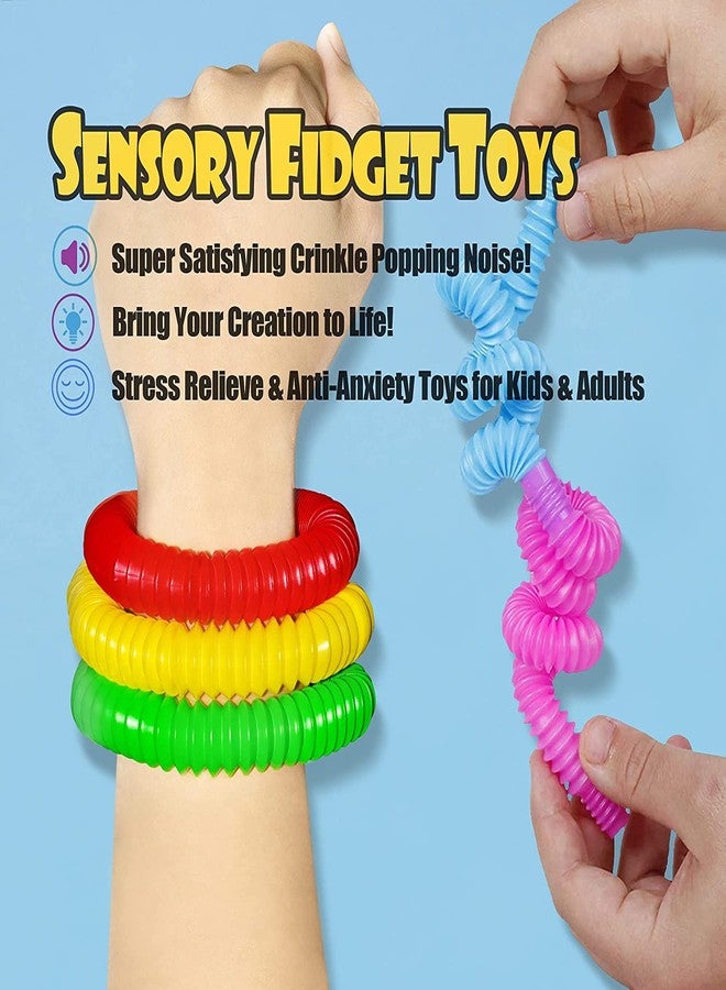 Aganta Flexible Pop Tube Toys for Kids Pop it Pack of 6 Pcs Music Pipe Stress Anxiety Relief Sensory Bendable Stimming Toy Adjustable Toy Multicolored - Image 5