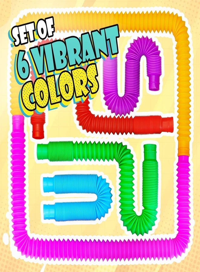 Aganta Flexible Pop Tube Toys for Kids Pop it Pack of 6 Pcs Music Pipe Stress Anxiety Relief Sensory Bendable Stimming Toy Adjustable Toy Multicolored - Image 3