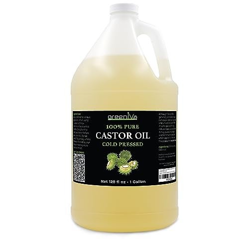 GreenIVe Castor Oil Organically Grown 100% Pure 128oz (1 Gallon) Bottle Cold Pressed, Hexane Free, Eyelash and Eybrow Growth Serum, Skin Moisturizer Detox and Wraps - Image 2