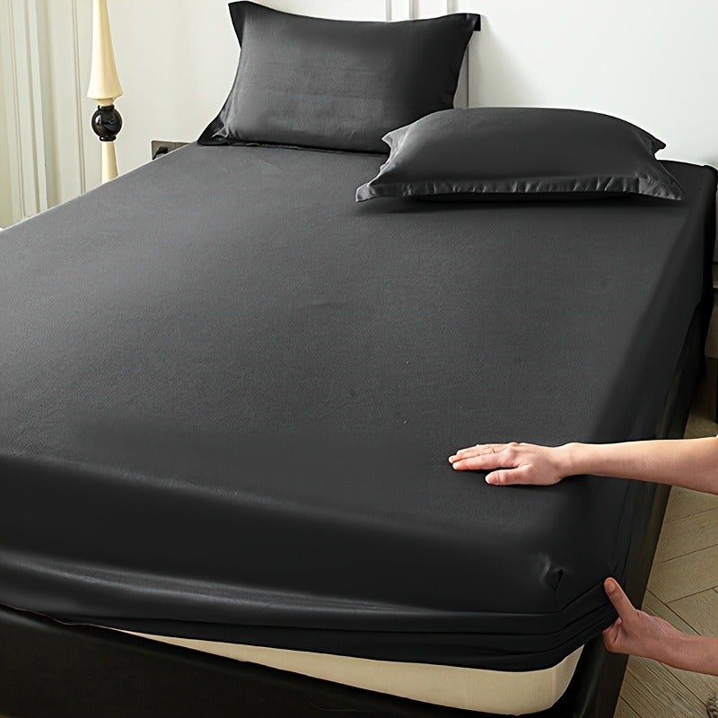 Soft Breathable Microfiber Fitted Sheet Suitable for - Machine-Washable Bedspread, Brushed Texture for Warmth, Solid Color Minimalist Bed, Comfortable for &, Fits Most Bed Frames - Image 5