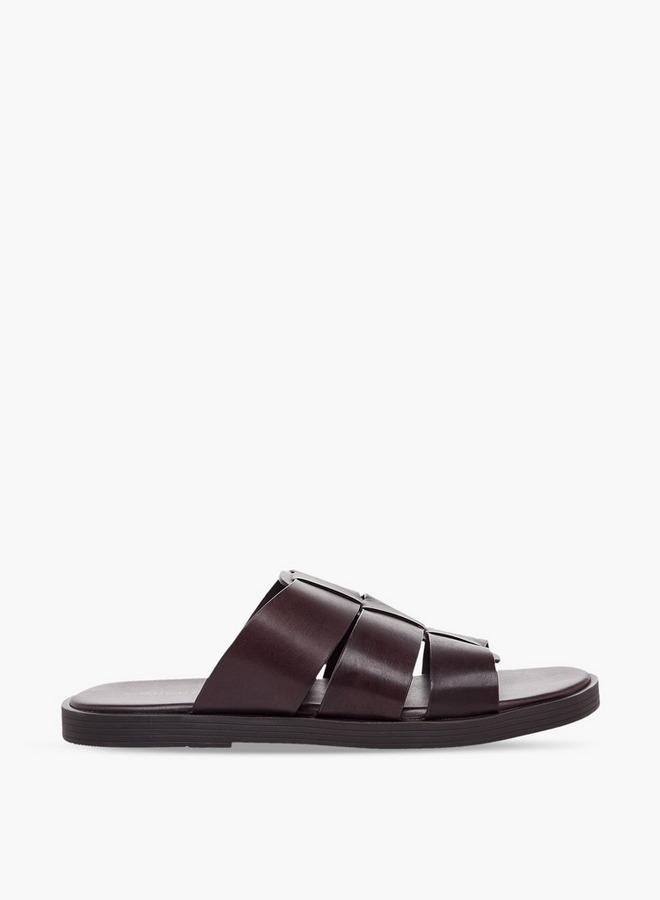 DUCHINI Men Slip-On Leather Comfort Sandals - Image 1