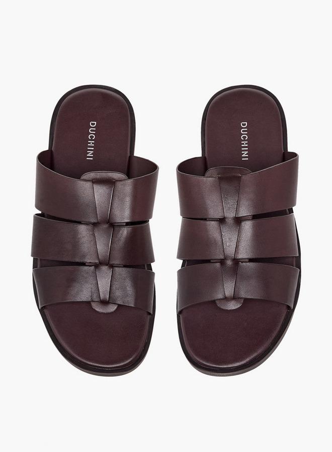 DUCHINI Men Slip-On Leather Comfort Sandals - Image 3