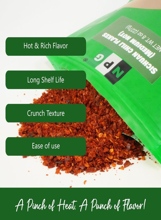 NPG Authentic Sichuan Chili Flakes 8 Ounces, Medium Hot, Szechuan Crushed Red Pepper Flakes Bulk, Essential Spice Seasoning for Making Kimchi, Chili Oil, Stir-fry, Pizza, Salads, and Tacos - Image 4