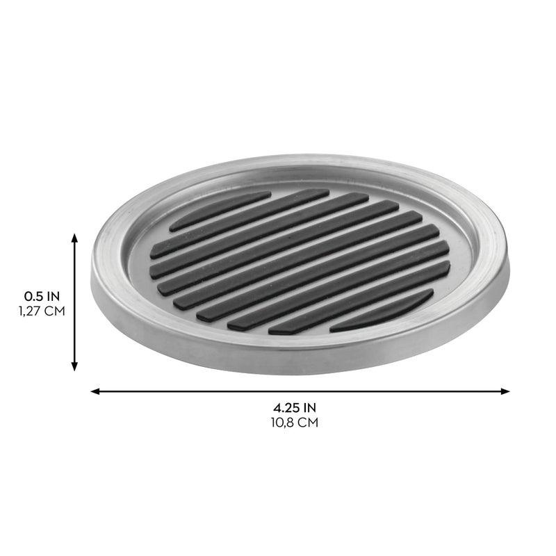 InterDesign iDesign Forma Brushed Stainless Steel Drink Coasters for Home Counters, Kitchen, Dining Room, Living Room, Patio, Coffee Table, Set of 4, Black,20550 - Image 2
