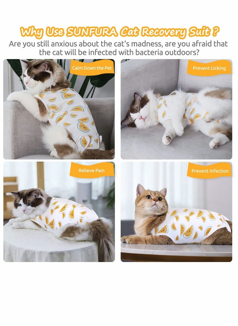 Surgical Recovery Suit for Cats,  12-15 lb Cat Recovery Suit Professional Onesie for Abdominal Wounds Surgery Protector, Alternative to Cone After Spay Neutering for Female Male Pets  - Image 2