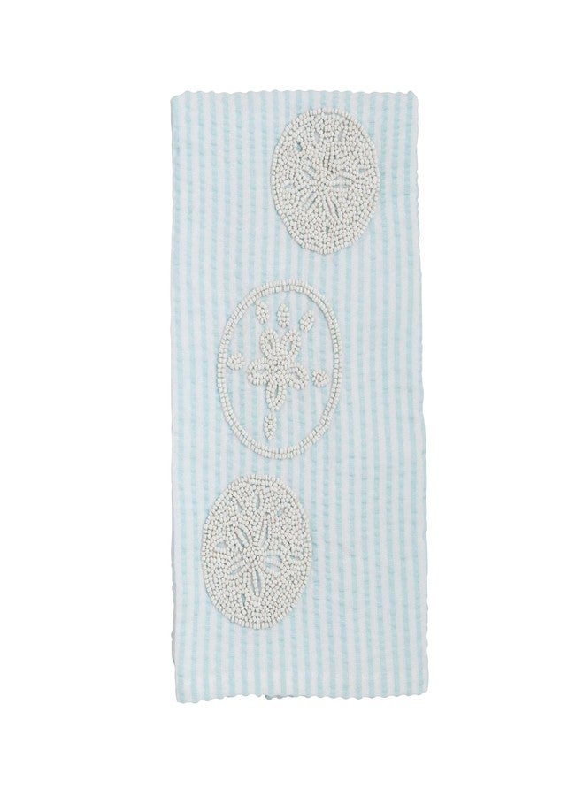 Mud Pie Sand Dollar Beaded Sea Towel; 26" x 14"