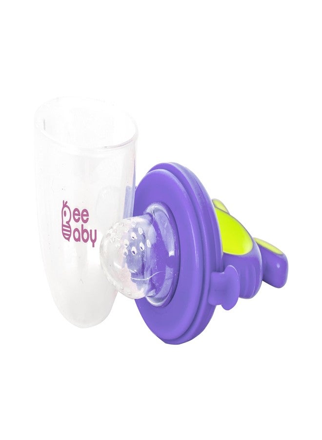 بي بيبي مصاصة فاكهة وطعام للأطفال من بي بيبي مصنوعة من السيليكون الناعم مع شبكة إضافية، مضادة للاختناق، عضاضة للأطفال الرضع، خالية من مادة BPA بنسبة 100%، مناسبة للأطفال من عمر 3 أشهر فما فوق (قابلة للمضغ - بنفسجي) - Image 4
