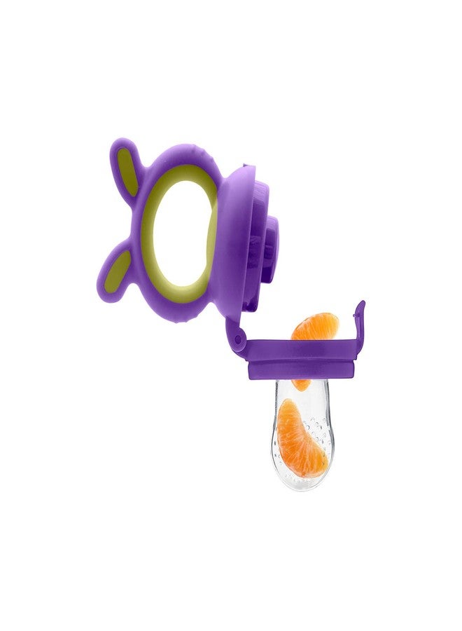 بي بيبي مصاصة فاكهة وطعام للأطفال من بي بيبي مصنوعة من السيليكون الناعم مع شبكة إضافية، مضادة للاختناق، عضاضة للأطفال الرضع، خالية من مادة BPA بنسبة 100%، مناسبة للأطفال من عمر 3 أشهر فما فوق (قابلة للمضغ - بنفسجي) - Image 2
