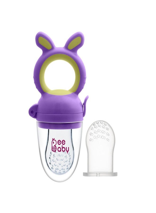 بي بيبي مصاصة فاكهة وطعام للأطفال من بي بيبي مصنوعة من السيليكون الناعم مع شبكة إضافية، مضادة للاختناق، عضاضة للأطفال الرضع، خالية من مادة BPA بنسبة 100%، مناسبة للأطفال من عمر 3 أشهر فما فوق (قابلة للمضغ - بنفسجي) - Image 1