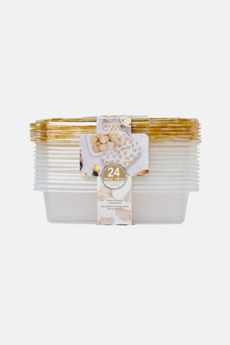 COOK WITH COLOR 24 Pcs Plastic Food Storage Containers With Lid, Multicolor - Image 1