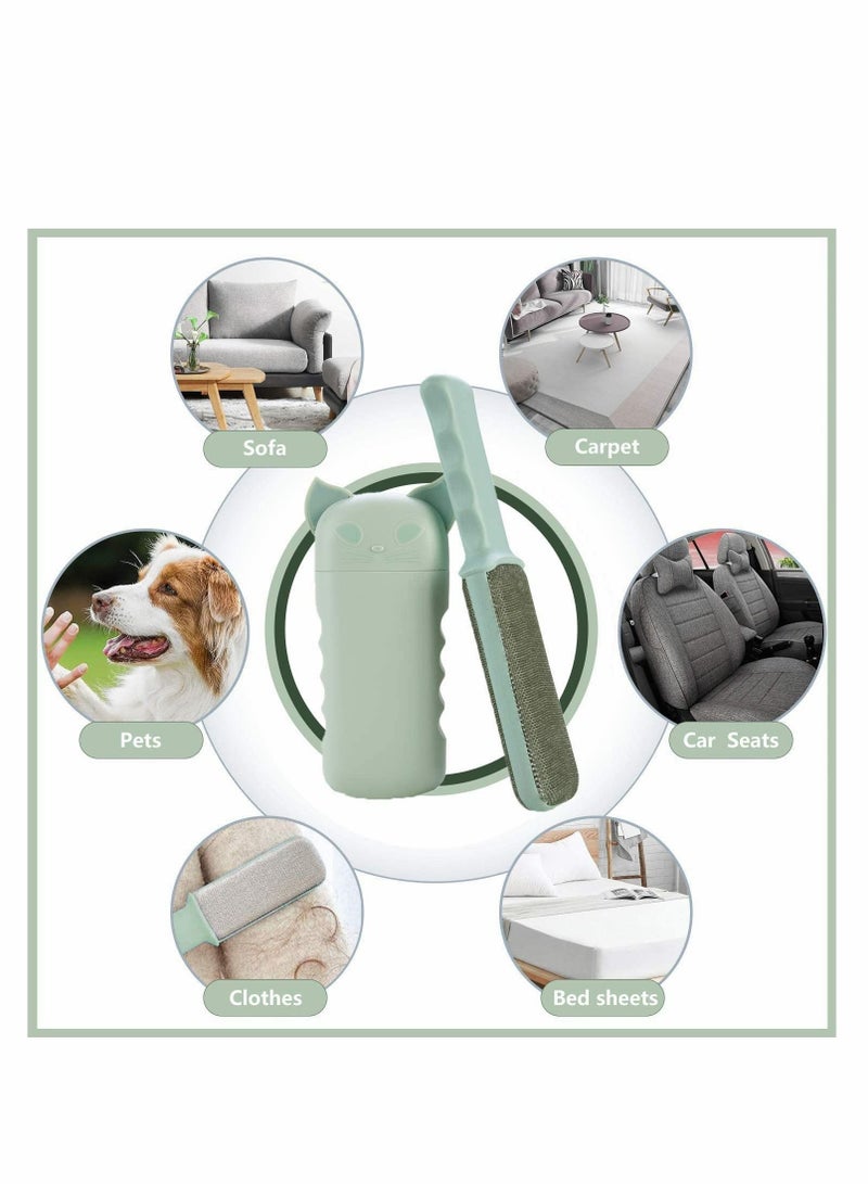 Y&D Pet Hair Remover Brush, Double Sided Reusable Fur/Lint Roller with Self-Cleaning Case, for Dogs,Cats,Clothes & Furniture (Green) - Image 3