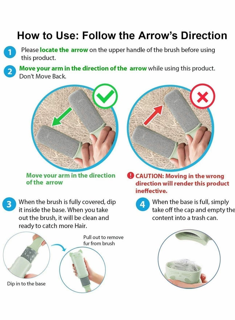 Y&D Pet Hair Remover Brush, Double Sided Reusable Fur/Lint Roller with Self-Cleaning Case, for Dogs,Cats,Clothes & Furniture (Green) - Image 2