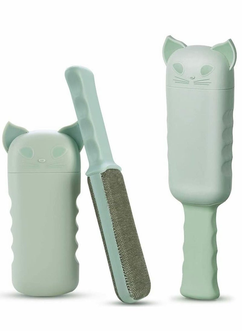 Y&D Pet Hair Remover Brush, Double Sided Reusable Fur/Lint Roller with Self-Cleaning Case, for Dogs,Cats,Clothes & Furniture (Green) - Image 1