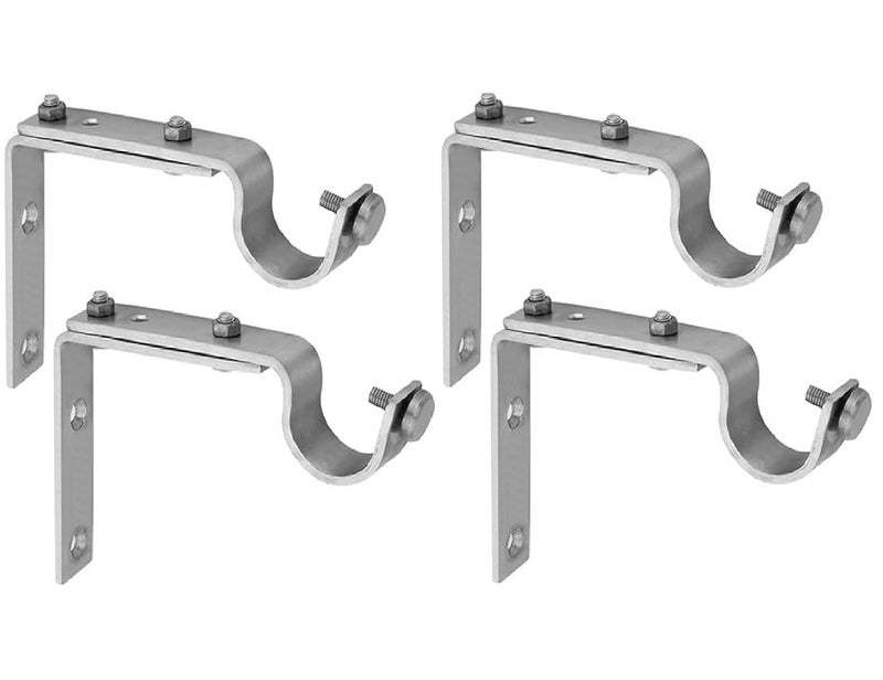 UNIQUELLA Stainless Steel Long Length Curtain Rod Adjustable Bracket Adjustable Silver Wall Stainless Steel Bracket for Drapery Rod Set of 4 Nickel Item Code AD132G - Image 1