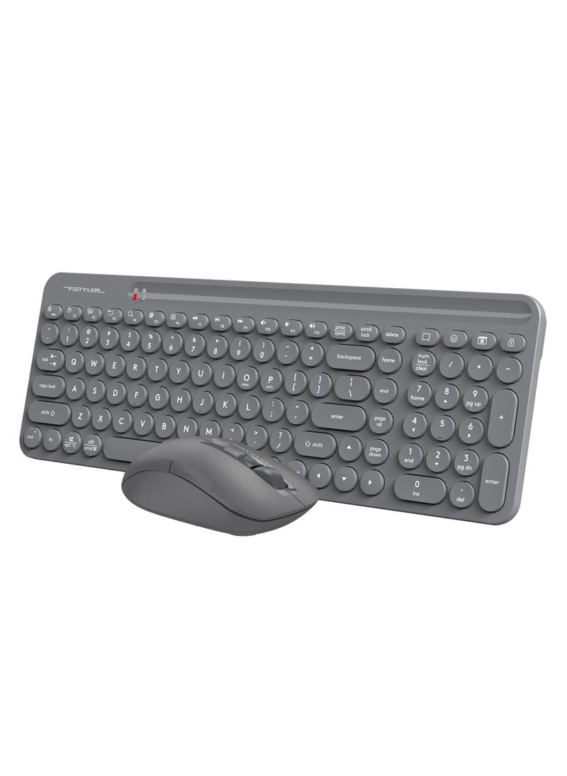 A4TECH Fstyler Wireless QuietKey 2-Zone Keyboard Mouse Combo FG3300 Air2, Desk+Air Dual Functions Multimedia Player Controller, Anti Sleep Mode, Mouse Screen Capture, Operating System Swap , Grey  - Image 3