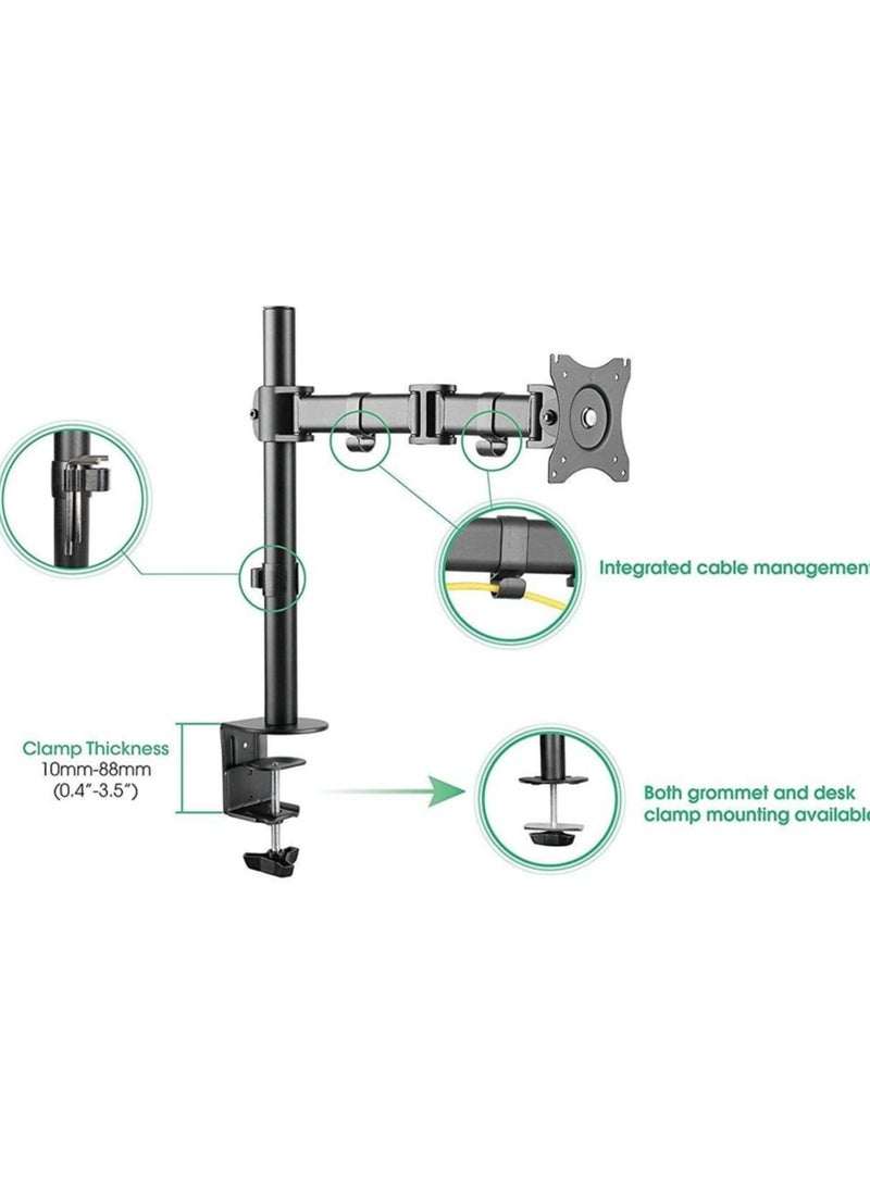 Single Monitor Arm Desk Mount | For 17-32 Inches | Full Motion Swivel Long Arm with Gas Spring | Height Adjustable LCD Monitor Mount. - Image 2