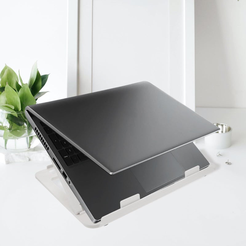 Adjustable Foldable Plastic Laptop Stand White Anti Slip Base Heat Dissipation Portable Office Travel - Image 5