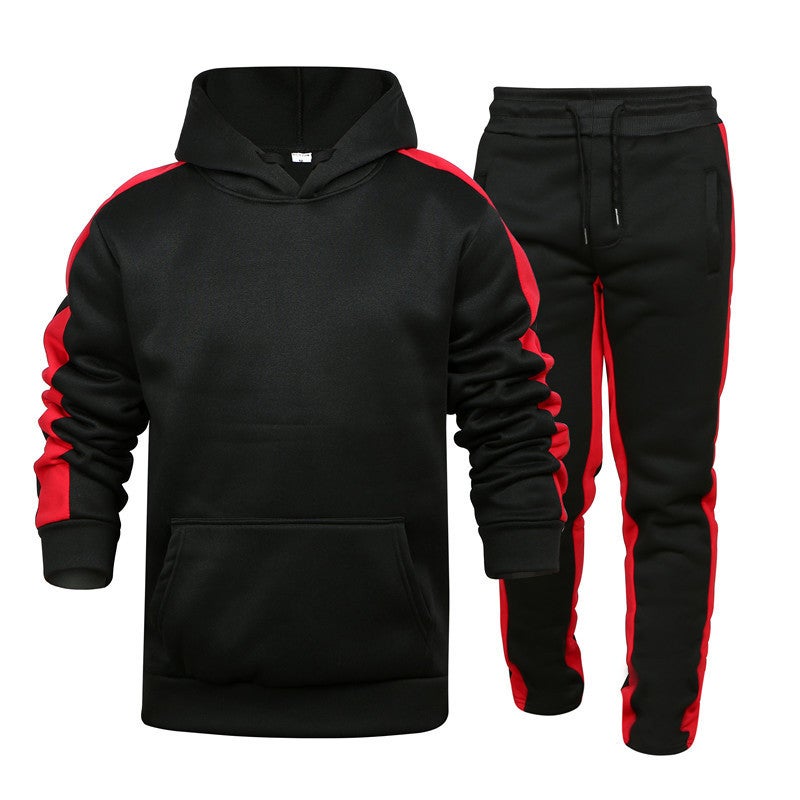2024 New Sports Striped Suit Men'S Casual Loose European Code Hoodie Suit A Generation Of Hair - Image 2