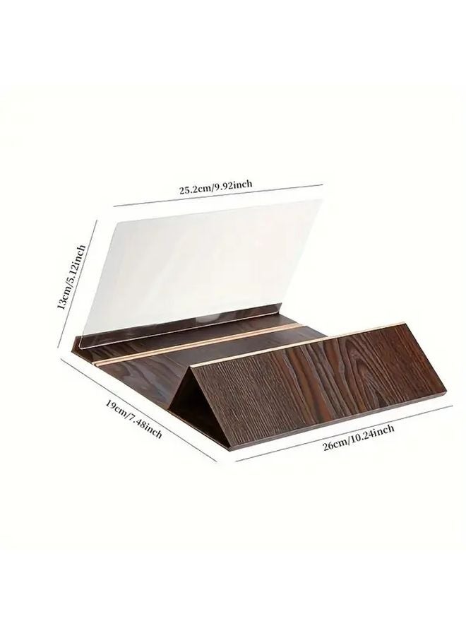 Brown 12 Inch Portable Phone Screen Foldable HD Projector Stand Battery Free Lightweight Durable Compact Design Home Theater Outdoor Use - Image 3