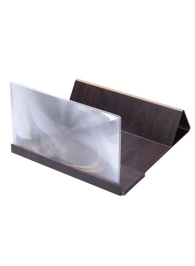 Brown 12 Inch Portable Phone Screen Foldable HD Projector Stand Battery Free Lightweight Durable Compact Design Home Theater Outdoor Use - Image 1