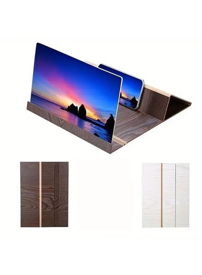 Brown 12 Inch Portable Phone Screen Foldable HD Projector Stand Battery Free Lightweight Durable Compact Design Home Theater Outdoor Use - Image 2