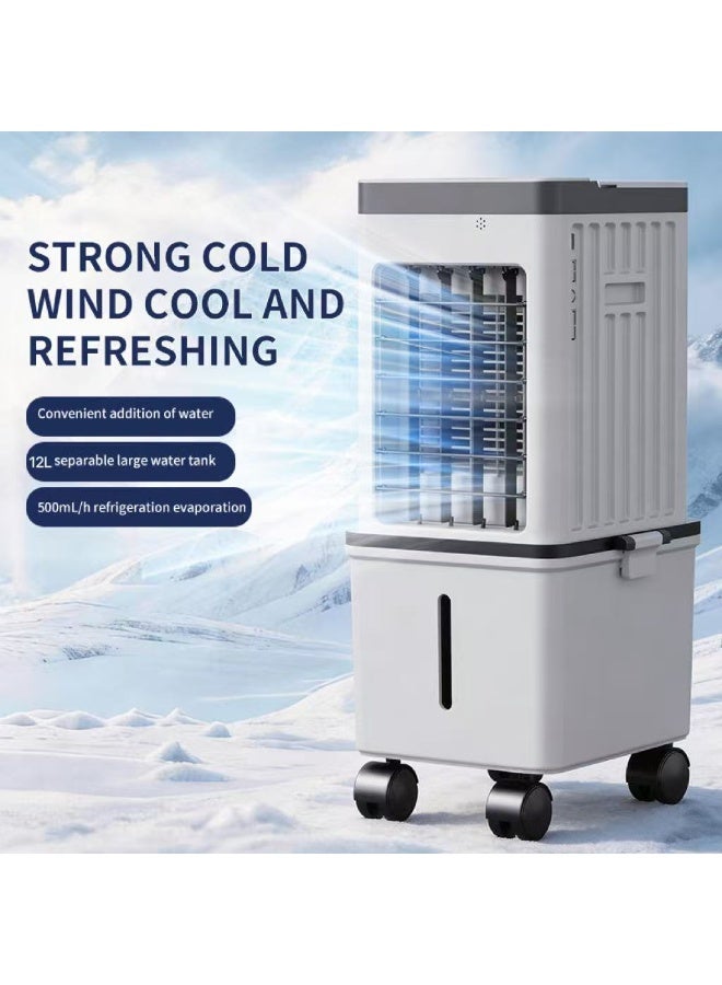 Wtrtr Portable Air Cooler,12L Detachable Water Tank,Evaporative Cooling Fan,4 Ice Crystals, Air Conditioner Fan for Home, Office & Garage - Image 2