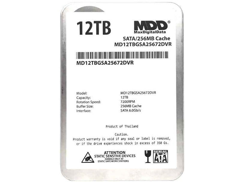 MDD MAXDIGITALDATA MDD 12TB 7200 RPM 256MB Cache 3.5-inch Internal Hard Drive for Surveillance Storage (Renewed) - Image 2
