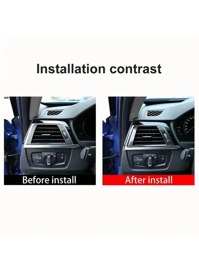 Set Of 2 Carbon Fiber Style Side Air Conditioning Vent Cover Decorative Frames For BMW 3 Series F30 F31 F32 F33 F34 F36 2012 To 2019 - Image 3