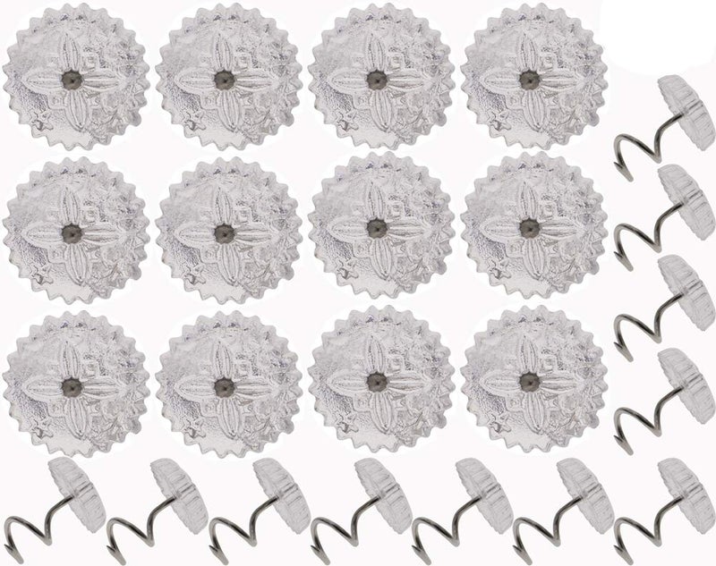 Mini Skater 50 pcs Clear Heads Screw Nail Twist Pins Headliners Upholstery for Slipcovers Chair Couch Furniture Car Slip Covers Bedskirt Fixed Blankets Sofa Sets 0.6 inch (50 pcs) - Image 1