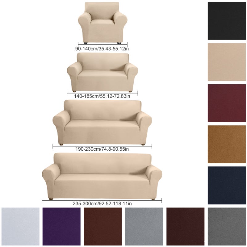 4 Seater Camel Sofa Cover: High Stretch Knitted Jacquard Fabric - Eco Friendly Furniture Protection for Living Rooms With Children or Pets - Image 2