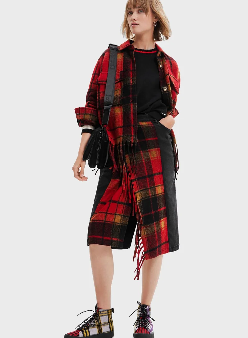 DESIGUAL Checked Pocket Detail Skirt