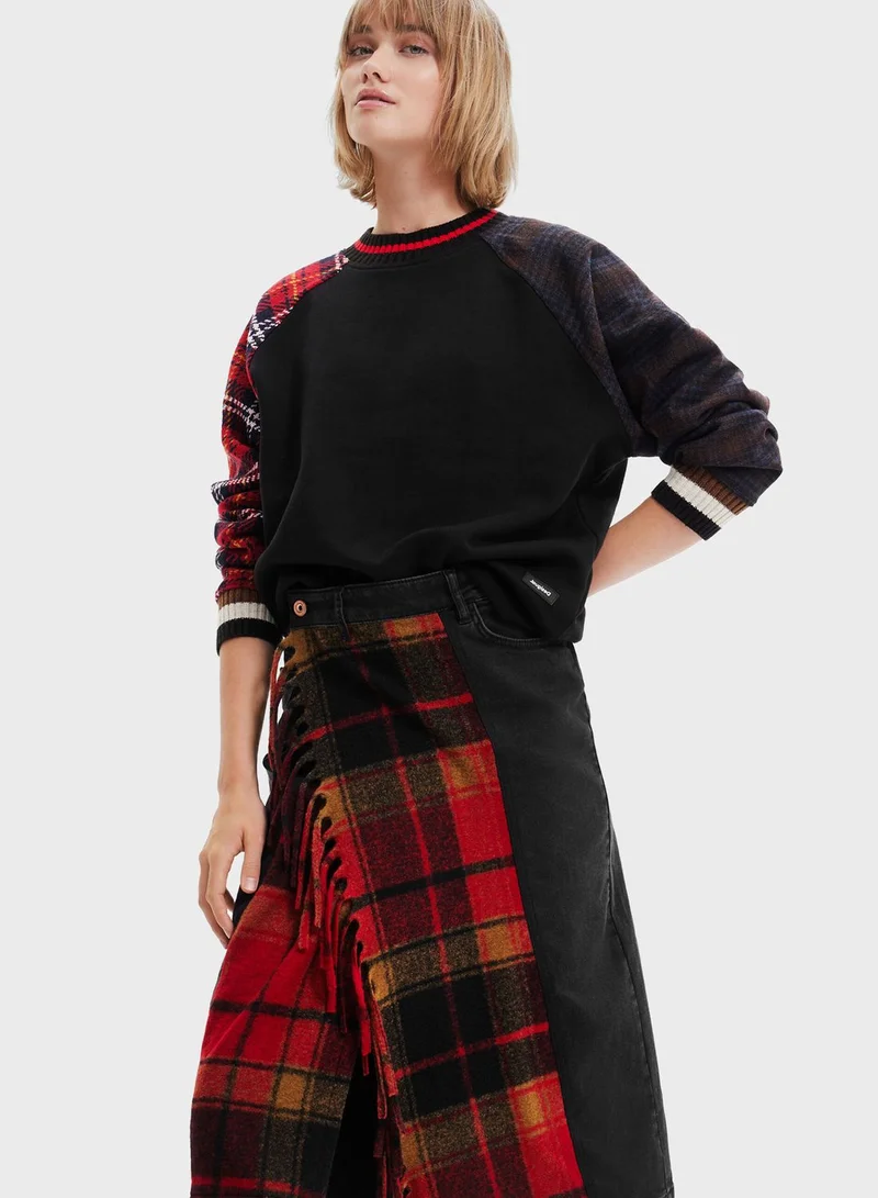 DESIGUAL Checked Pocket Detail Skirt