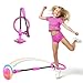 Aidabli Ankle Skip Ball for Kids Foldable Colorful Light Flash Wheel Skip Ball for Adults Indoor Outdoor Game Toys for Kids Girls Boys Gift for Girls Boys Ages 5 6 7 8 9 10 11 12 Years Old Pink - Image 3