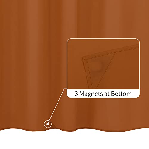 ALYVIA SPRING Extra Long Fabric Shower Curtain Liner Waterproof - 72" x 84", Soft & Lightweight XL Shower Curtain with 3 Magnets, Machine Washable - 72x84, Burnt Orange - Image 2