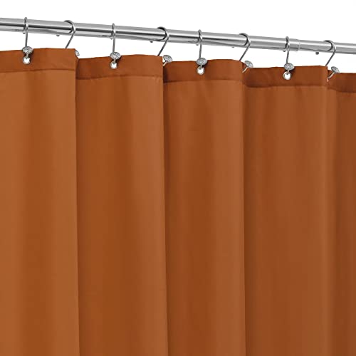 ALYVIA SPRING Extra Long Fabric Shower Curtain Liner Waterproof - 72" x 84", Soft & Lightweight XL Shower Curtain with 3 Magnets, Machine Washable - 72x84, Burnt Orange - Image 1