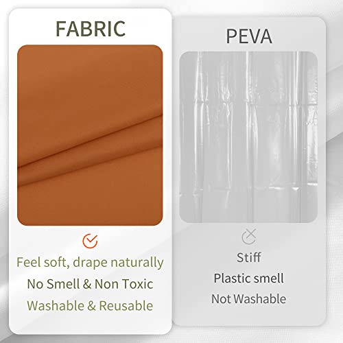 ALYVIA SPRING Extra Long Fabric Shower Curtain Liner Waterproof - 72" x 84", Soft & Lightweight XL Shower Curtain with 3 Magnets, Machine Washable - 72x84, Burnt Orange - Image 4