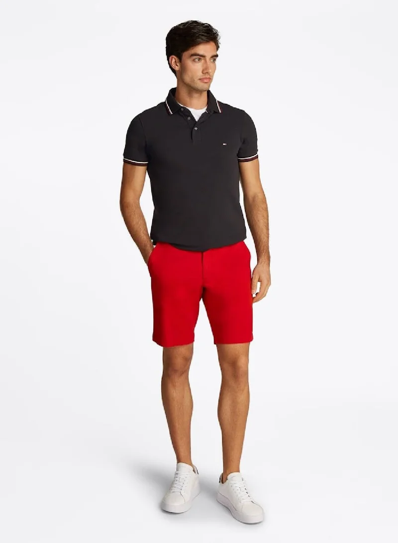TOMMY HILFIGER Black Tipped Slim Polo Shirt for Men | Best Price UAE