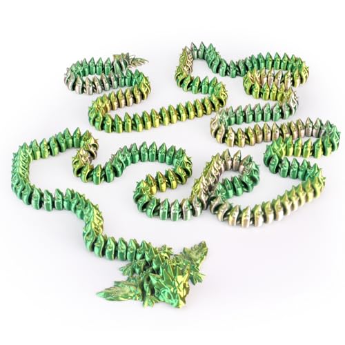 critigulf 3D Printed Giant Long Dragon Green Pink Gold - Image 1