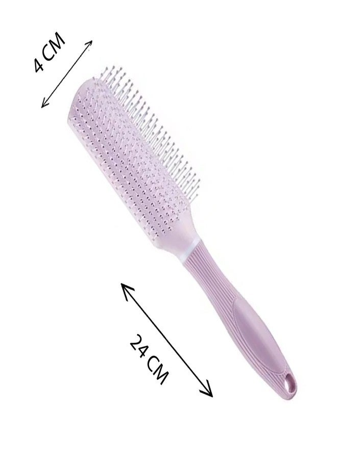 BlackLaoban Anti-Static Massage Flat Hair Brush Nylon Bristle Hair Brush For Blow Drying, Styling, Curling, Straighten All Type Hairs For Women & Men (Purple) - Image 2