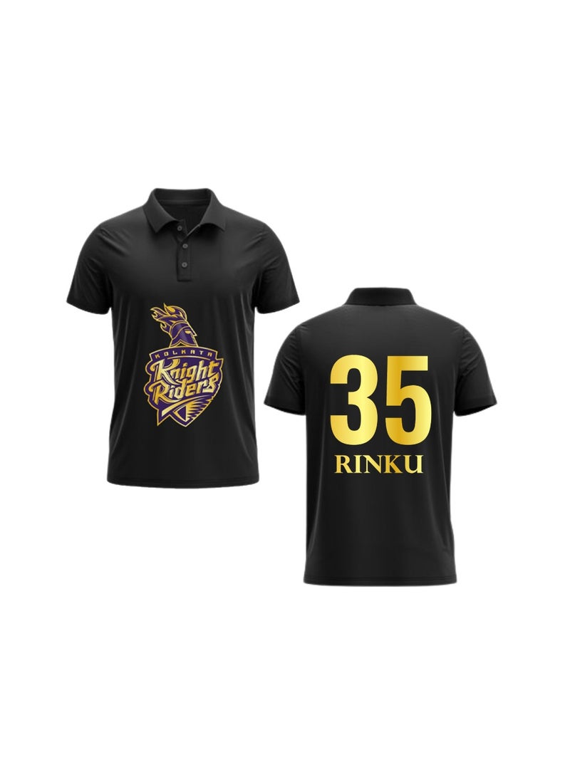 Kolkata Cricket Men's Dry-Fit Polo Neck T-Shirt|Soft&Breathable Sportswear For Cricket Lovers|Tshirt With Cap|Suitable For Games - Image 1