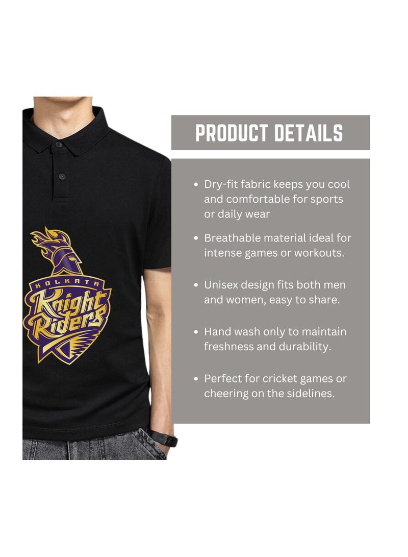 Kolkata Cricket Men's Dry-Fit Polo Neck T-Shirt|Soft&Breathable Sportswear For Cricket Lovers|Tshirt With Cap|Suitable For Games - Image 4