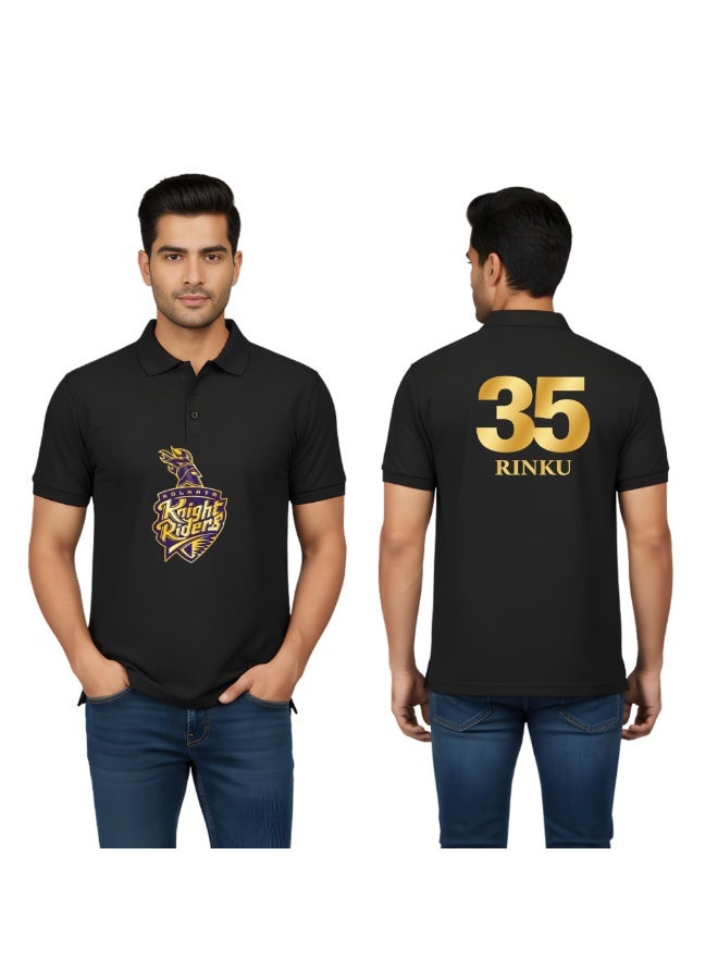 Kolkata Cricket Men's Dry-Fit Polo Neck T-Shirt|Soft&Breathable Sportswear For Cricket Lovers|Tshirt With Cap|Suitable For Games - Image 1