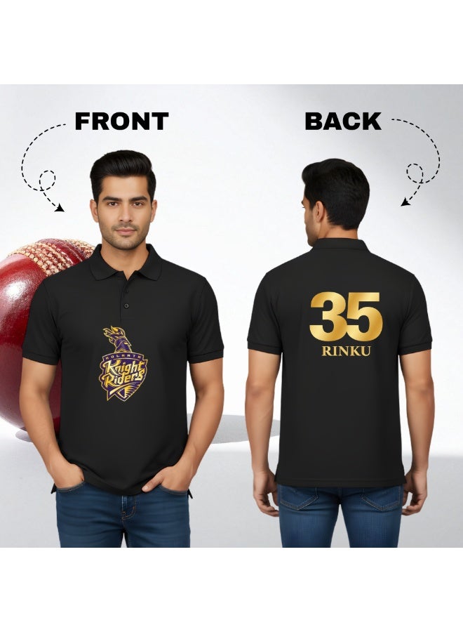 Kolkata Cricket Men's Dry-Fit Polo Neck T-Shirt|Soft&Breathable Sportswear For Cricket Lovers|Tshirt With Cap|Suitable For Games - Image 4