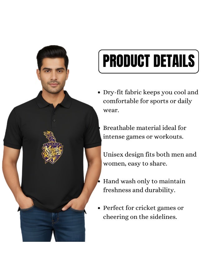 Kolkata Cricket Men's Dry-Fit Polo Neck T-Shirt|Soft&Breathable Sportswear For Cricket Lovers|Tshirt With Cap|Suitable For Games - Image 5